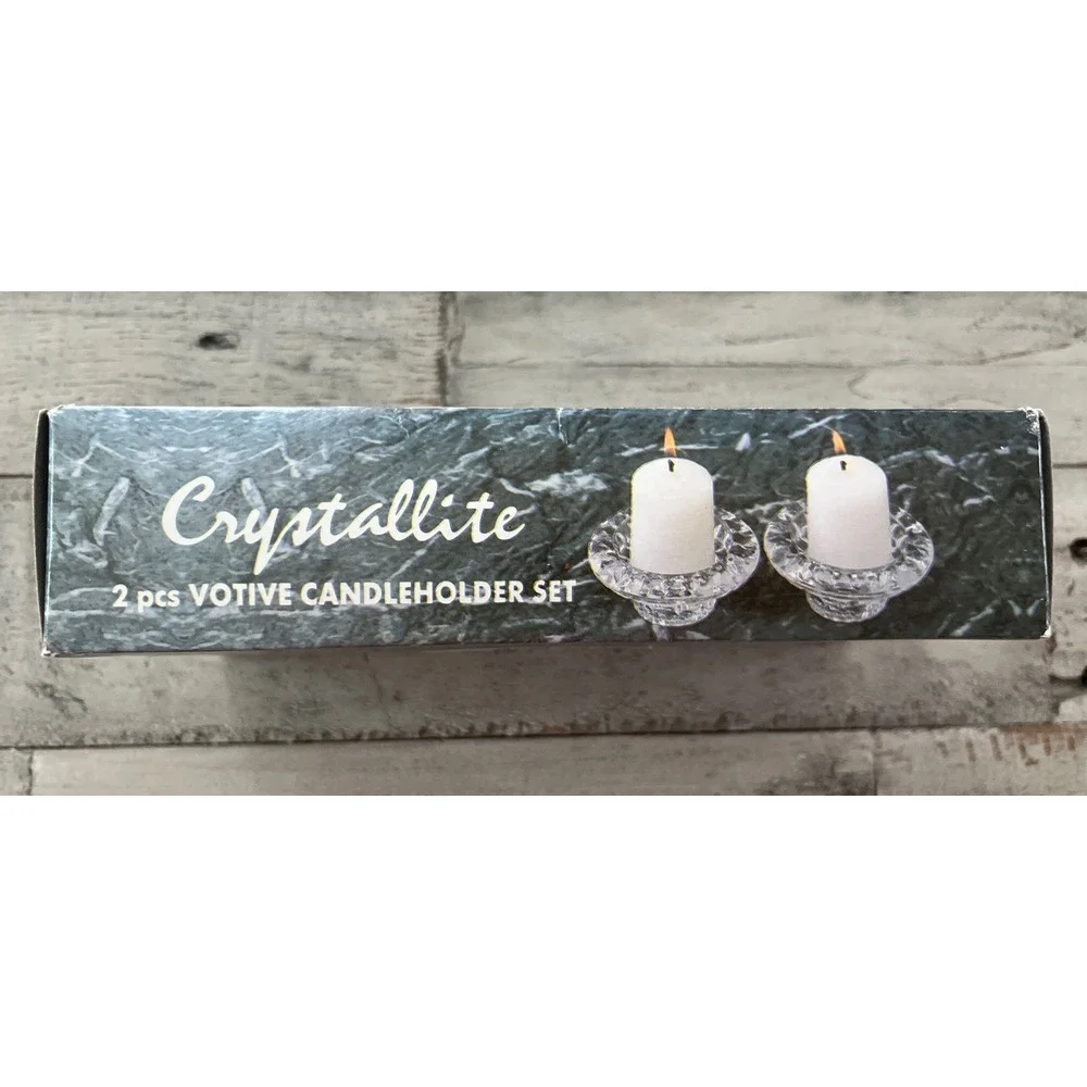 Crystallite Crystal Glass 3-in-1 Candleholder Set‎ - Open Box